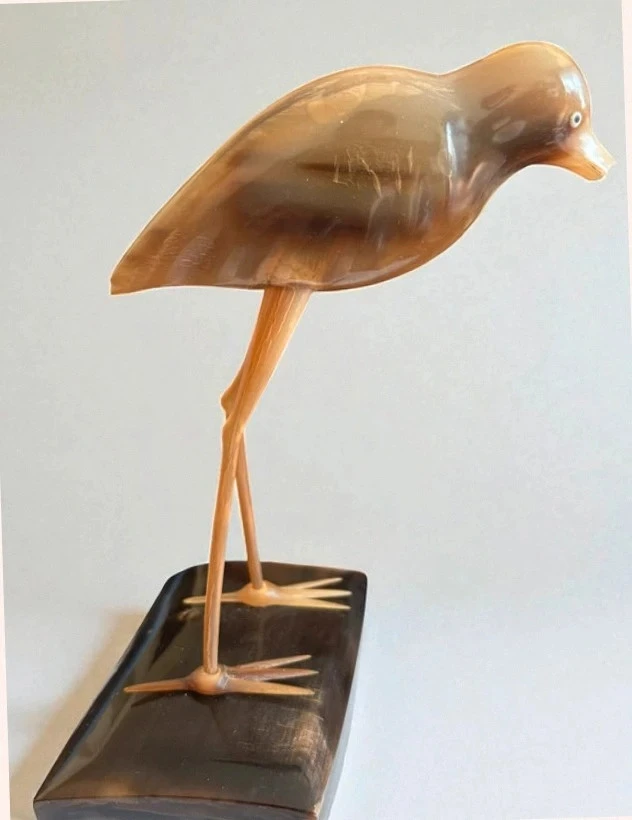 🦅 Antiga Escultura de Pássaro em Chifre Genuíno - Arte Popular Vintage – photo 4